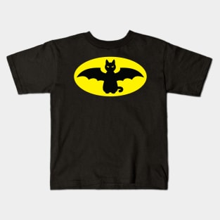 BLACK BAT CAT WITH BAT WINGS Kids T-Shirt